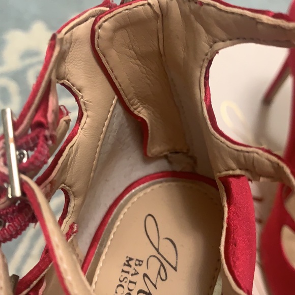 Jewel Badgley Mischka heels size 7 Dark satin pink - Picture 13 of 16